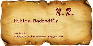 Mikita Radomér névjegykártya